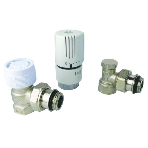 Kit robinet thermostatique et coude de réglage équerre 1/2'' (15/21)